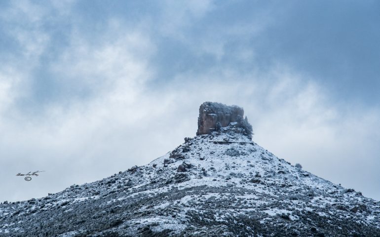 (FOTO) Ogliastra, Gairo: gli spettacolari paesaggi innevati di Perda de Liana