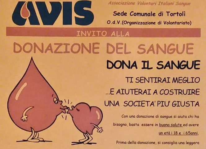 Tortolì, domani 20 maggio: l’AVIS organizza una raccolta di sangue