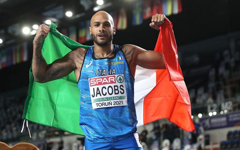 Nuovo record italiano dei 100 metri: Jacobs fa 9″95′ e sfila il primato al sardo Tortu