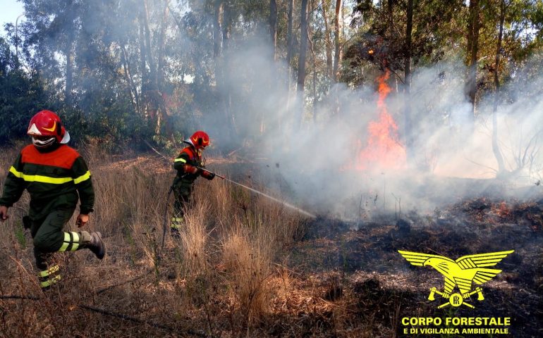 Ancora incendi a Nuoro: il corpo forestale difende con l’acqua le campagne in fiamme