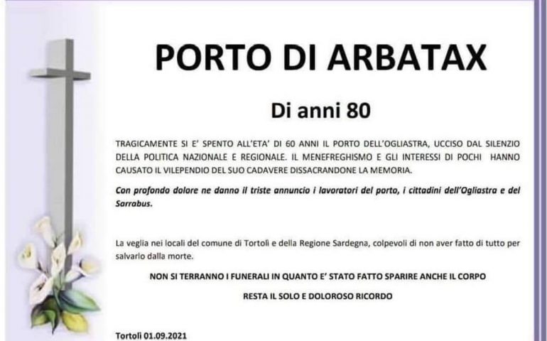 Il porto di Arbatax verso la “morte”: un finto necrologio circola sul web e fa discutere