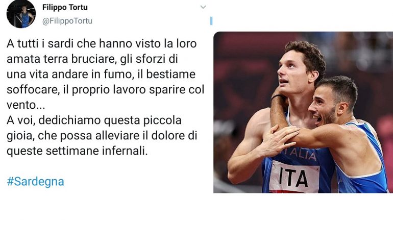 Filippo Tortu: “Dedichiamo la vittoria ai sardi che hanno sofferto per gli incendi”