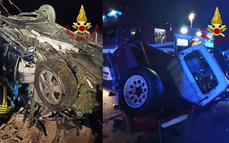 Sardegna, incidente mortale: impatto violentissimo tra due auto, un morto e tre feriti