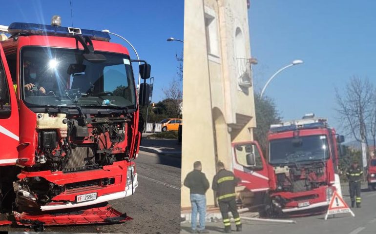 Ogliastra, mezzo dei Vigili del Fuoco coinvolto in un incidente stradale