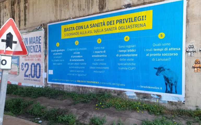 Sanità, a Tortolì e Lanusei tornano i manifesti provocatori contro la Asl, chiamata a rispondere a 5 domande scomode