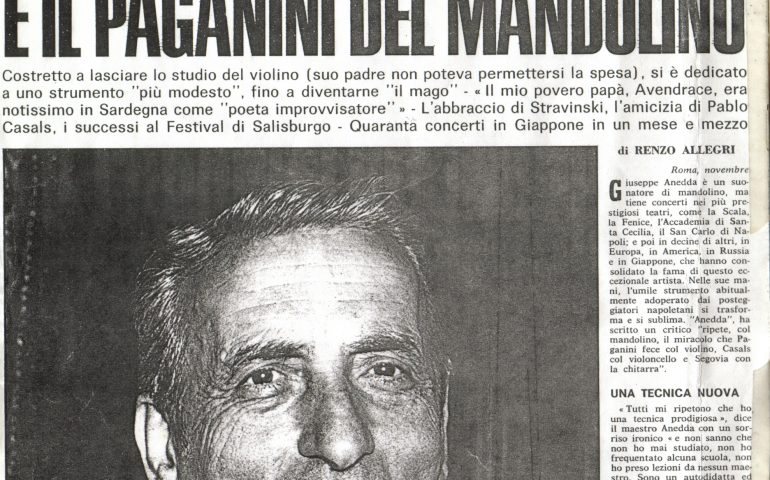 Accadde oggi, 30 luglio 1997: muore Giuseppe Anedda, il “Paganini del mandolino”