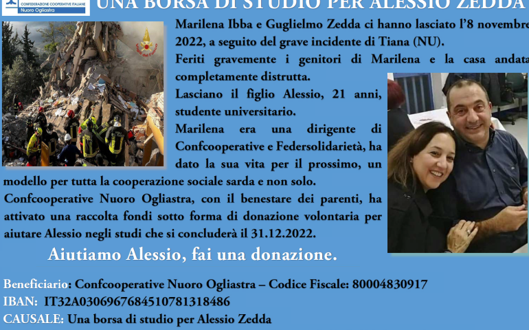 La Sardegna si mobilita per Alessio, figlio di Marilena e Guglielmo, morti nell’esplosione di Tiana: scatta la raccolta fondi
