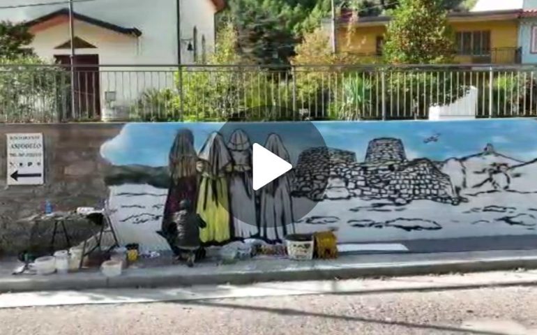 (VIDEO) Ogliastra, il bellissimo murales realizzato da Stefano Pani a Gairo Taquisara
