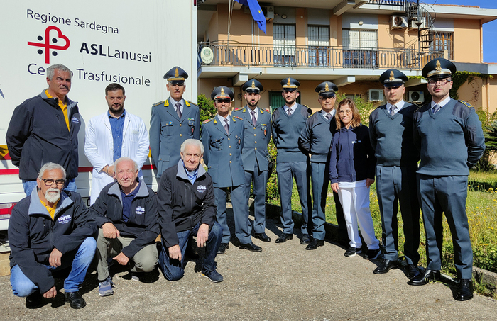 Tortolì, donazione sangue: la Guardia di Finanza dona 14 sacche