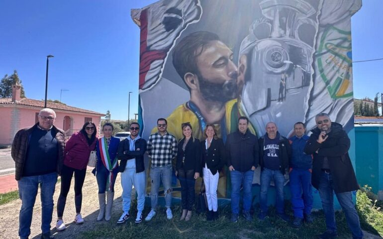 Siniscola: inaugurato il murale dedicato al calciatore Salvatore Sirigu