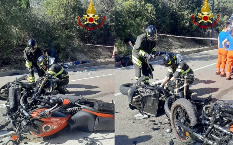Terribile incidente nel Nuorese: scontro frontale fra due moto, muore un centauro