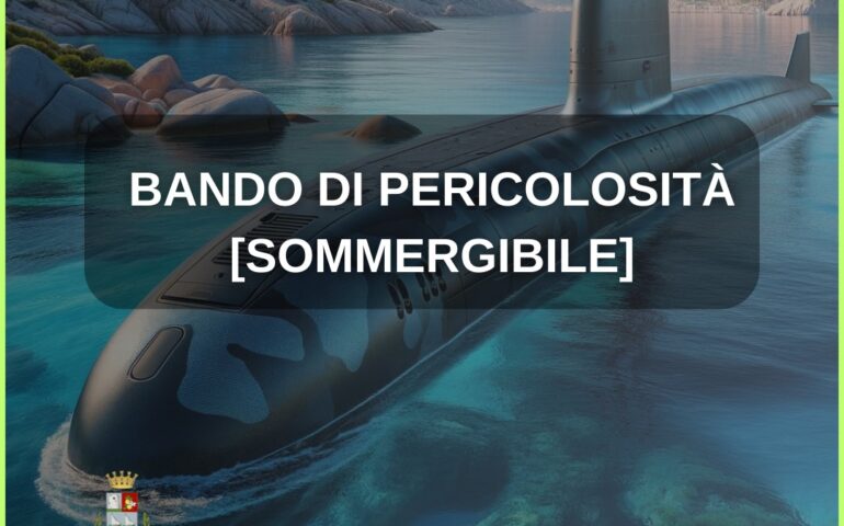 Sommergibile nelle acque della Sardegna orientale: avviso di pericolosità per il 5 e 6 novembre