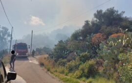 Tortolì, incendio minaccia alcune case nella zona di Monte Attu