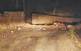 strada dissestata a Ulassai
