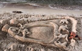 scultura di sabbia dell'artista Nicola Urru