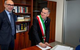 Il Sindaco Marcello Ladu e il presidente del tribunale Nicola Caschil