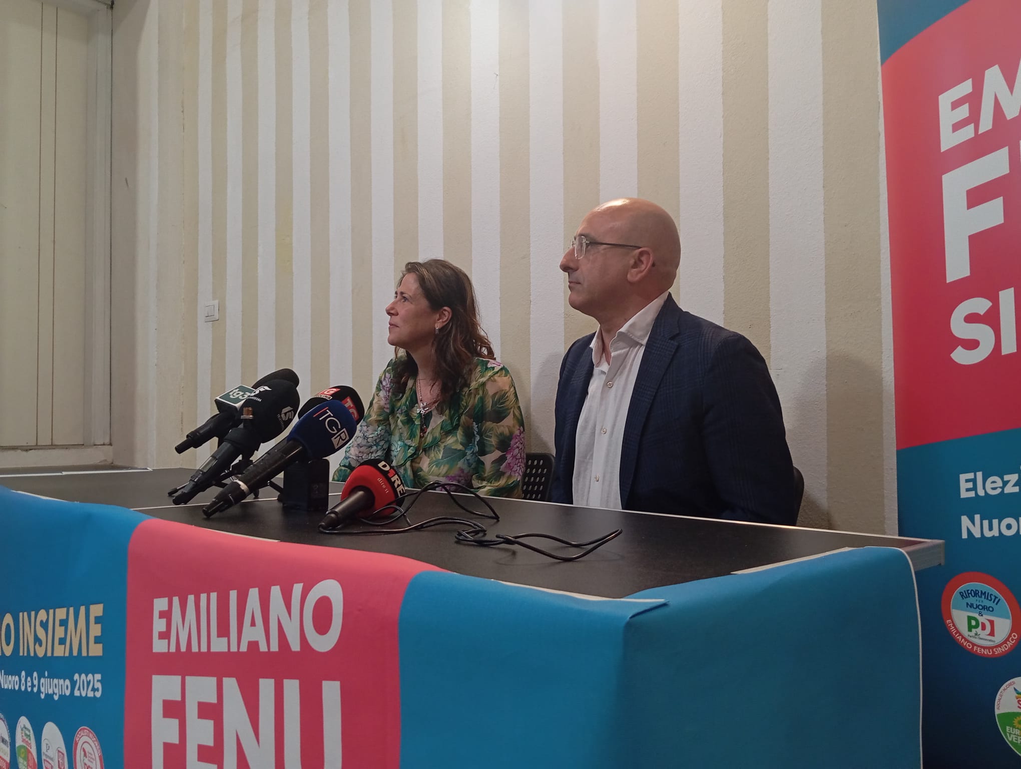 Emiliano Fenu con la presidente della Regione Alessandra Todde