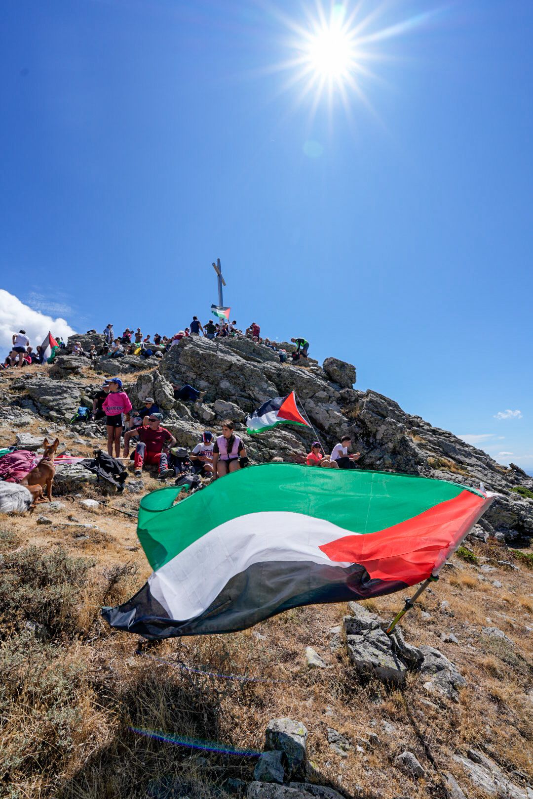 Manifestazione Pro Palestina a Punta La Marmora