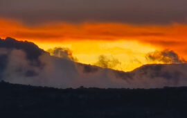 Tramonto infuocato a Tortolì