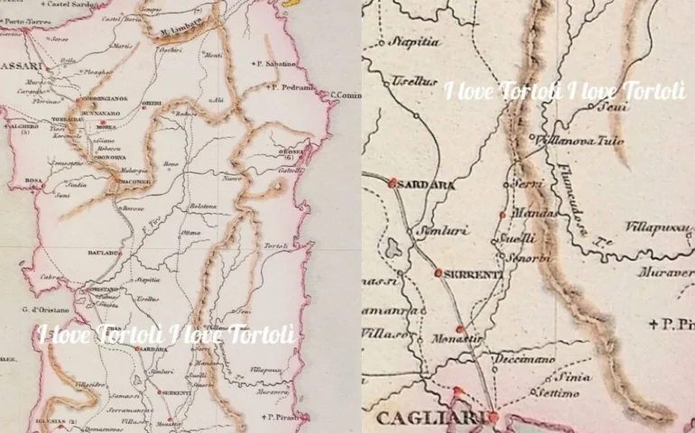 carta stradale antica sardegna