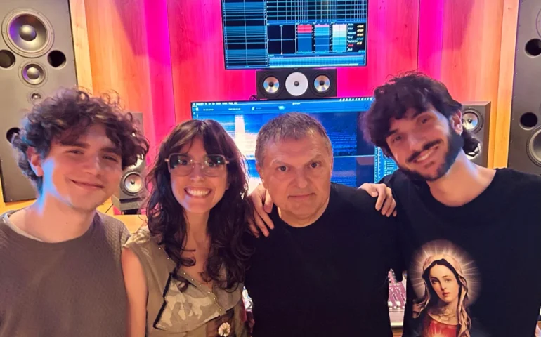 Da sinistra Simone Matteuzzi, Anna Castiglia, Pino Pischetola (Pinaxa) e io Daniele Spatara