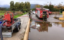 Maltempo senza tregua nel Nuorese: oltre 70 interventi dei Vigili del Fuoco in poche ore
