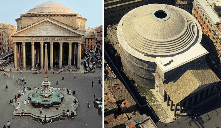 Monumenti romani: il Pantheon, uno degli edifici più belli e grandiosi della città