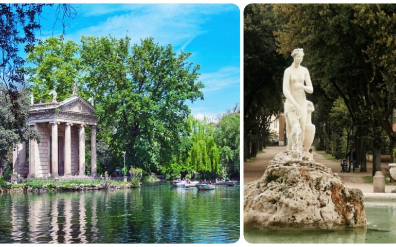 Lo sapevate? Nel magnifico parco di Villa Borghese tutti gli incroci di viali e sentieri sono contrassegnati da statue e fontane