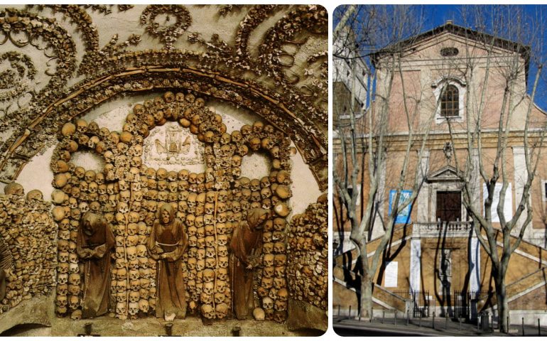 Monumenti romani: la Chiesa di Santa Maria Immacolata, decorata con le ossa di 4000 frati cappuccini