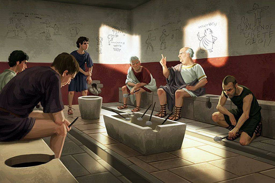 Lo sapevate? Gli antichi Romani facevano i bisogni in pubblico e riutilizzavano la propria urina e le feci