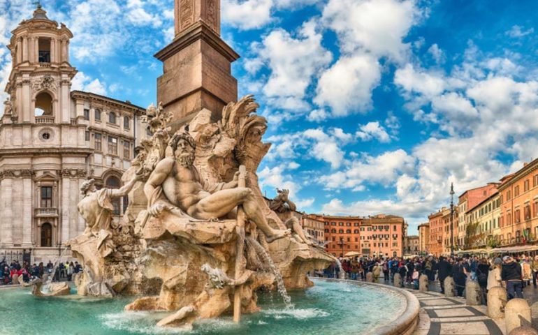 Monumenti romani: la fontana dei Quattro Fiumi, capolavoro di piazza Navona