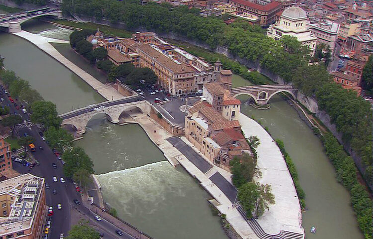 Perché l’Isola Tiberina ha le forme e gli elementi di una gigantesca nave antica?