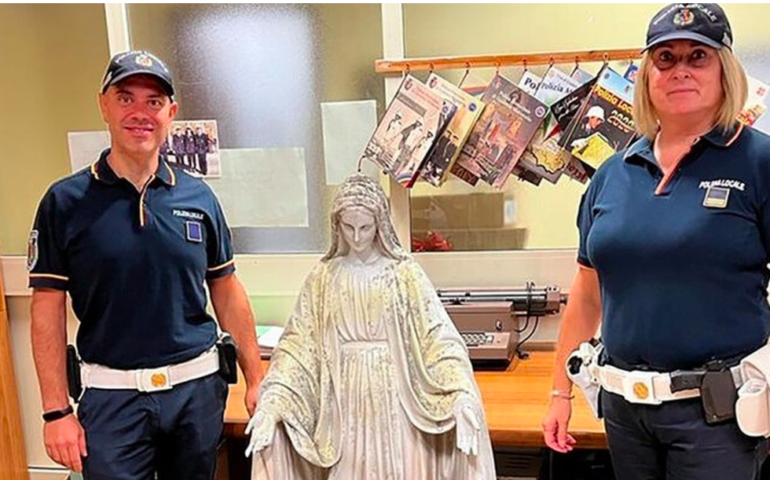 Statua della Madonna di Setteville trovata in un casale a Guidonia, era stata rubata