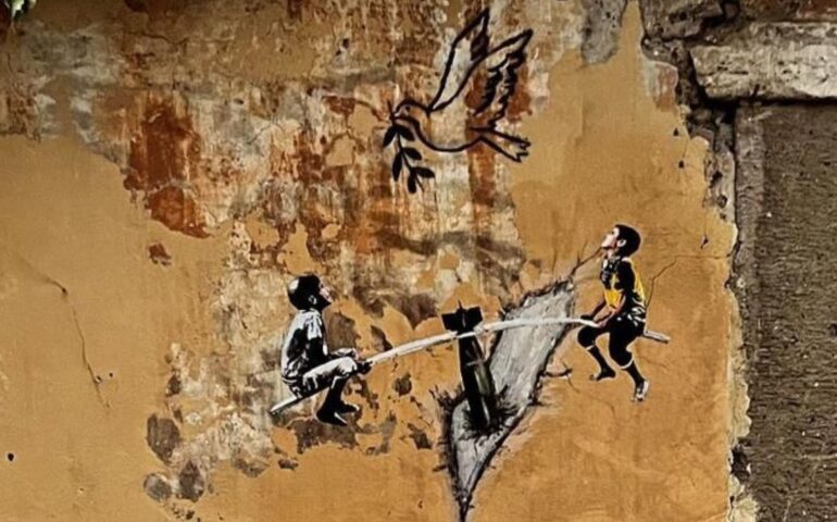A Roma il murales di Harry Greb per la pace in Medio Oriente: “We have a dream”