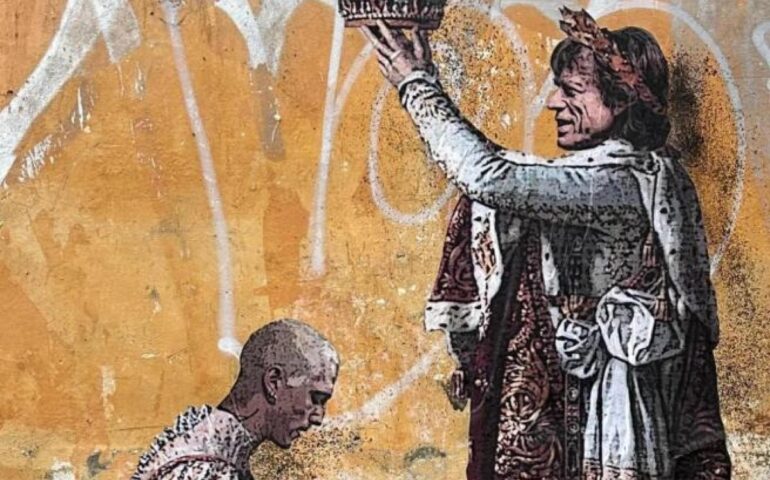 Mick Jagger incorona i Måneskin in un murale romano