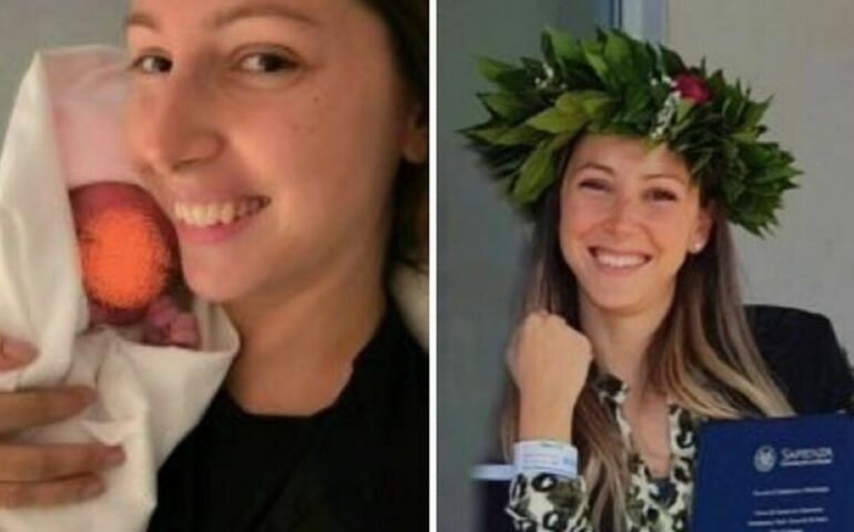 Ha una bambina e il giorno dopo il parto si laurea alla Sapienza con 110 e lode