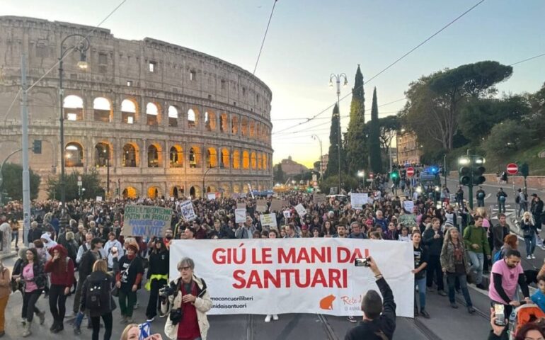 Roma, migliaia di persone al corteo per salvare gli animali dei rifugi