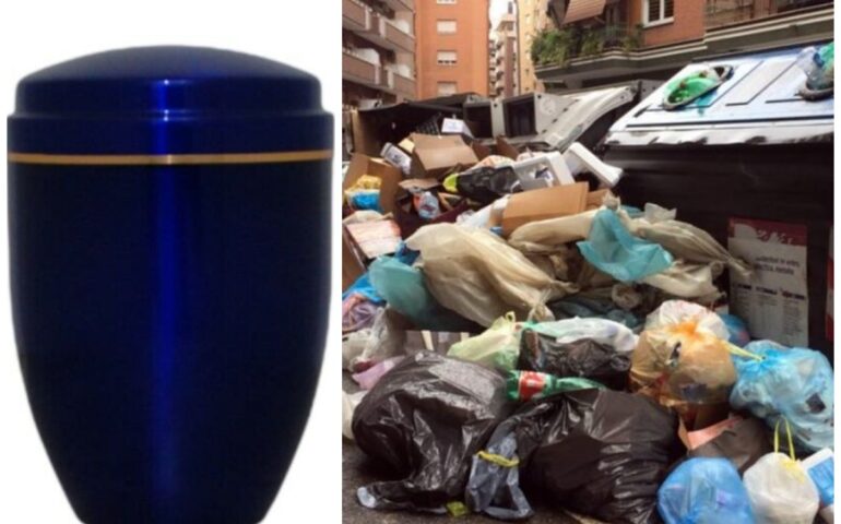 Roma, butta nei rifiuti l’urna con le ceneri del padre: “Non me ne sono accorta, non sapevo fossero lì”