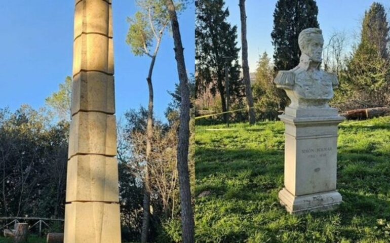 Montesacro, nuovo atto vandalico al Parco Simón Bolívar: danneggiato ancora il busto del Libertador