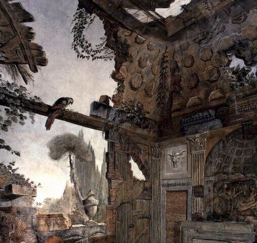 Il pappagallo nella stanza del convento a Trinità dei Monti