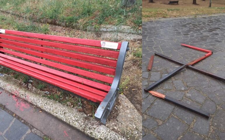 Grottarossa, vandalizzata con svastica panchina rossa