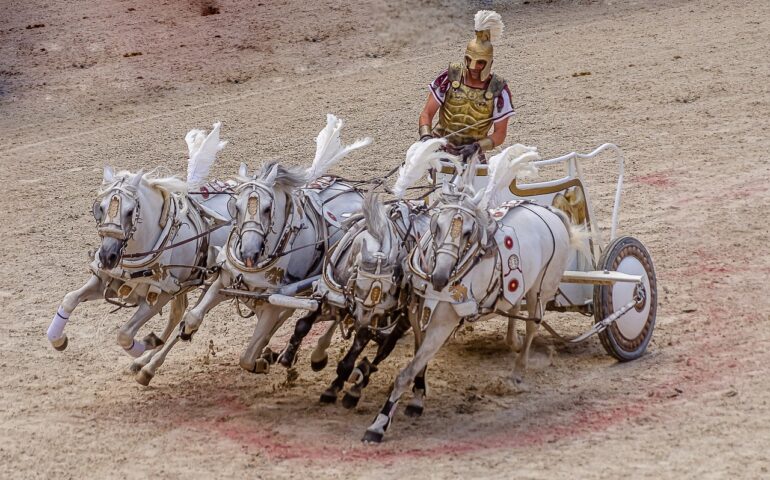 Una ricostruzione dei giochi dei gladiatori