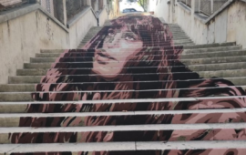 Il murale per Monica Vitti
