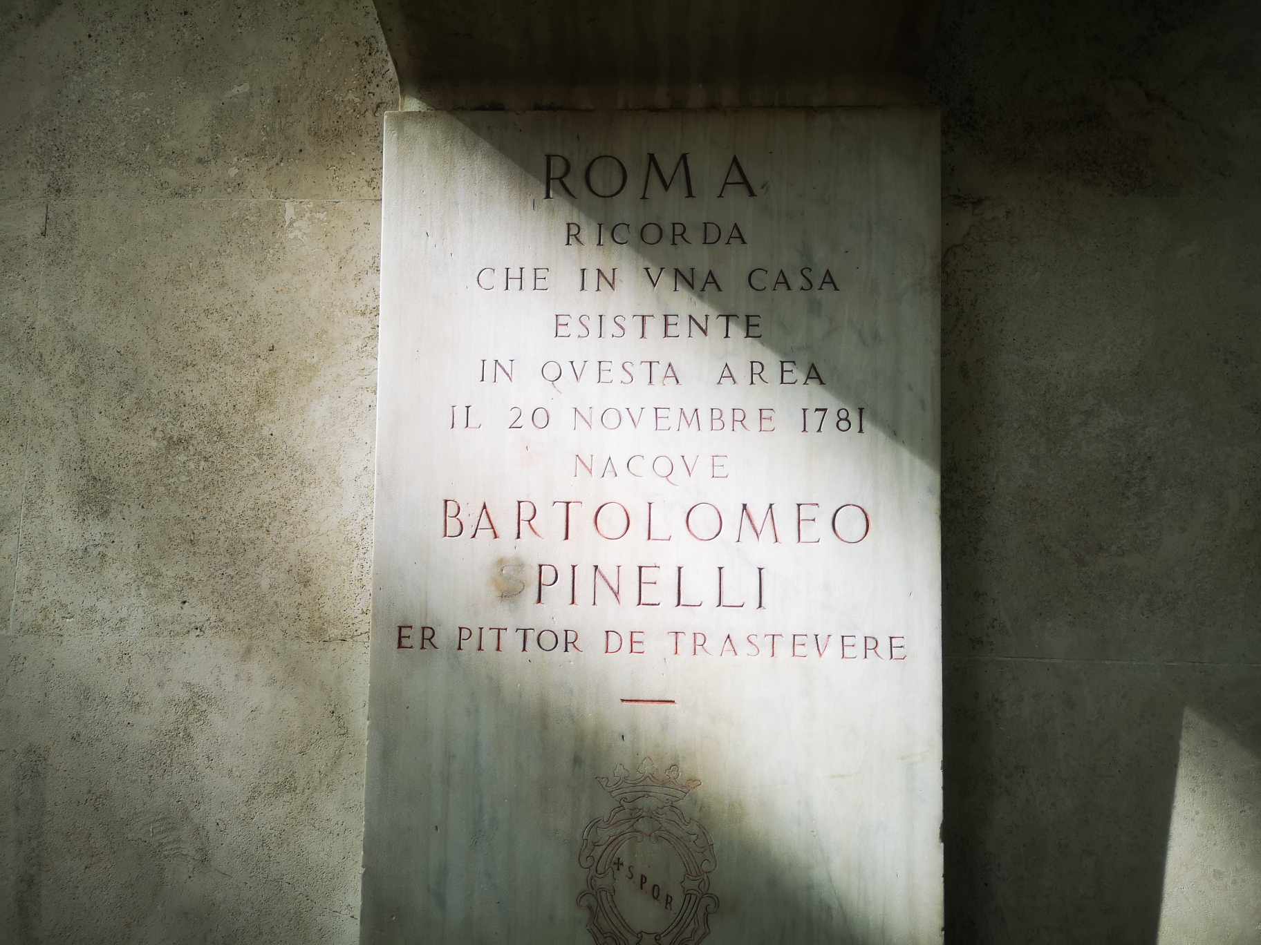 Lapide per Pinelli a Roma