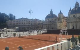 Piazza del Popolo, campo da tennis per gli Internazionali