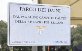 Roma, una targa ricorda il luogo del primo campo da calcio della SS Lazio