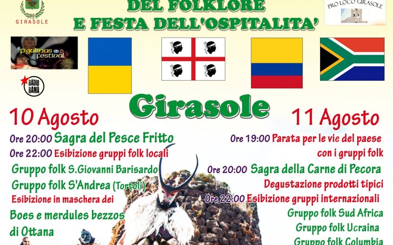 Festival internazionale del folklore e dell’ospitalità a Girasole il 10 e l’11 agosto
