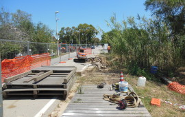 Lavori in corso sul lungomare di Orrì