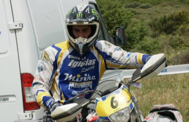 Massimo Cabitza in sella alla sua moto