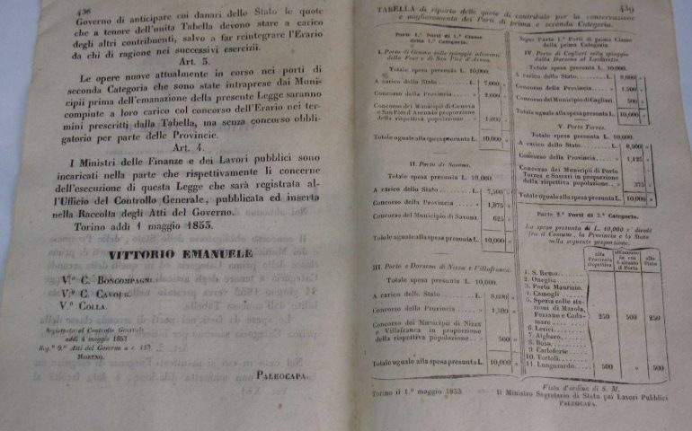 Come eravamo. Una legge del 1853 per la realizzazione del molo di levante di Arbatax